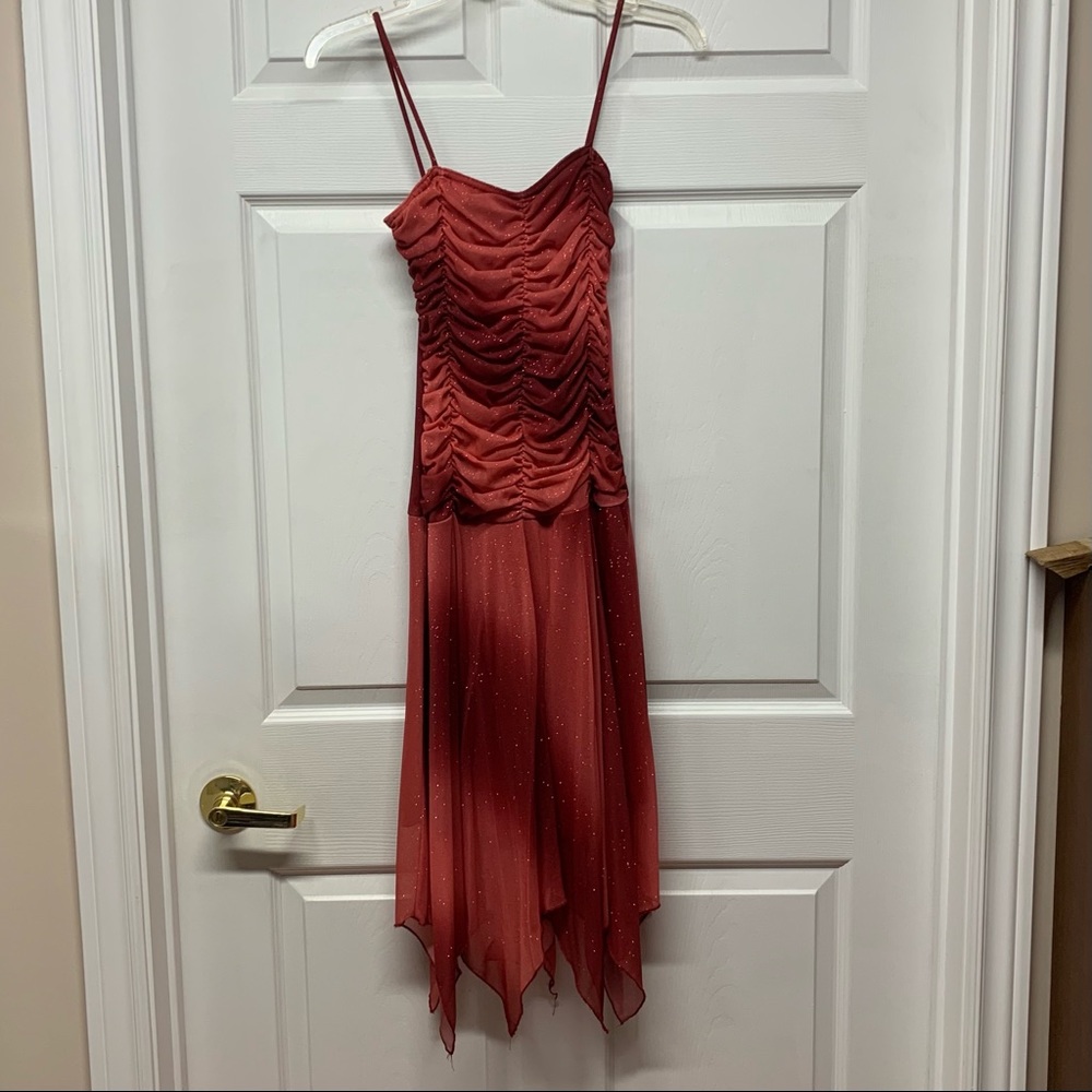 Laura Petites Red Midi Formal Dress
